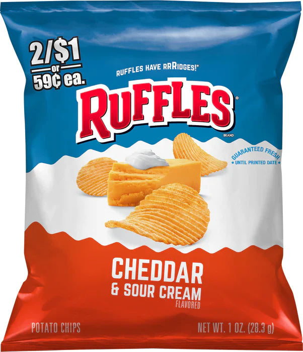 Ruffles Cheddar and Sour Cream Potato Chips (1 oz)