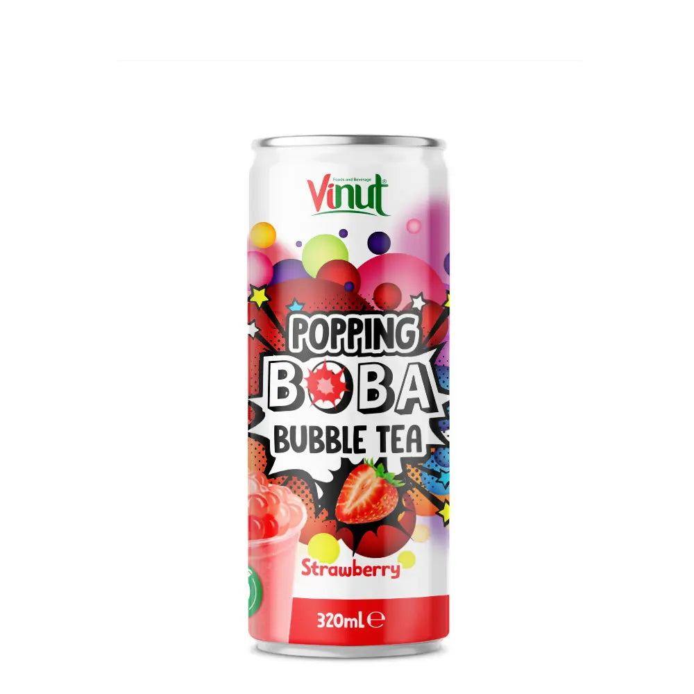 Vinut Popping Boba Bubble Tea Strawberry (320ml)