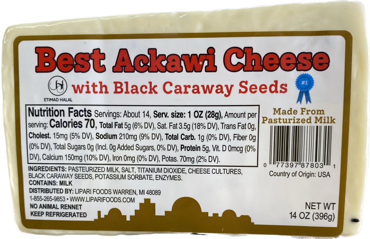 Best Ackawi Cheese with Black Caraway (14 oz)