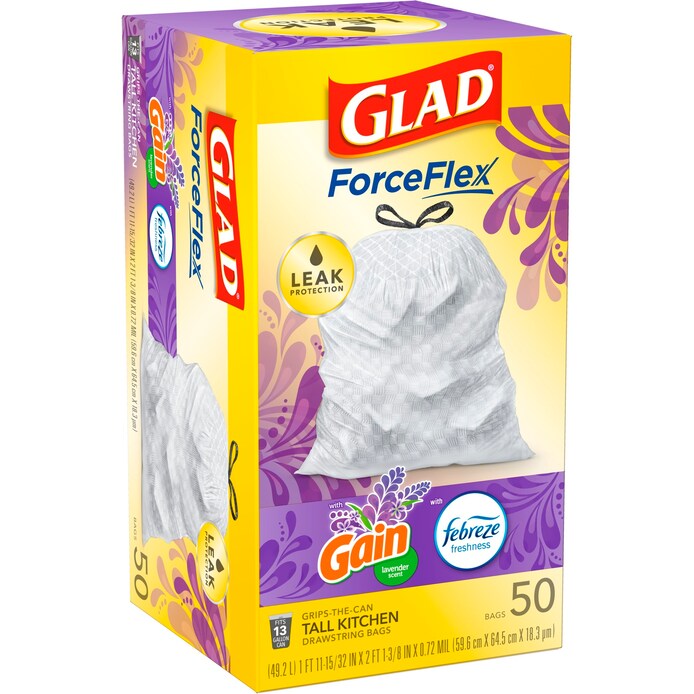Glad Febreze Mediterranean Lavender Scent Trash Bag (50 Bags)