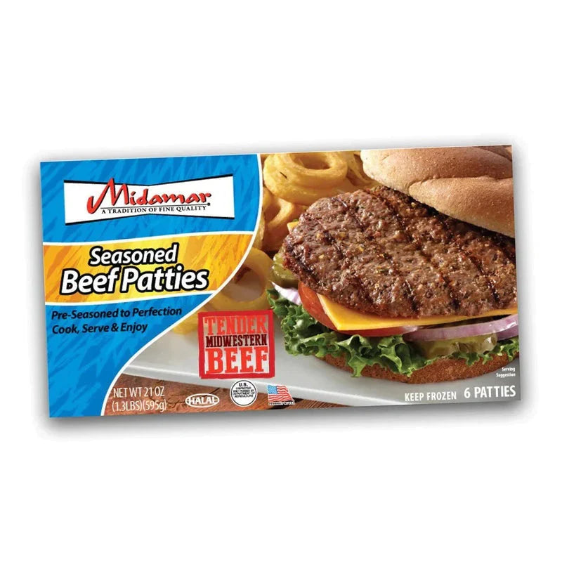 Midamar Beef Patties Seasoned (6 patties)