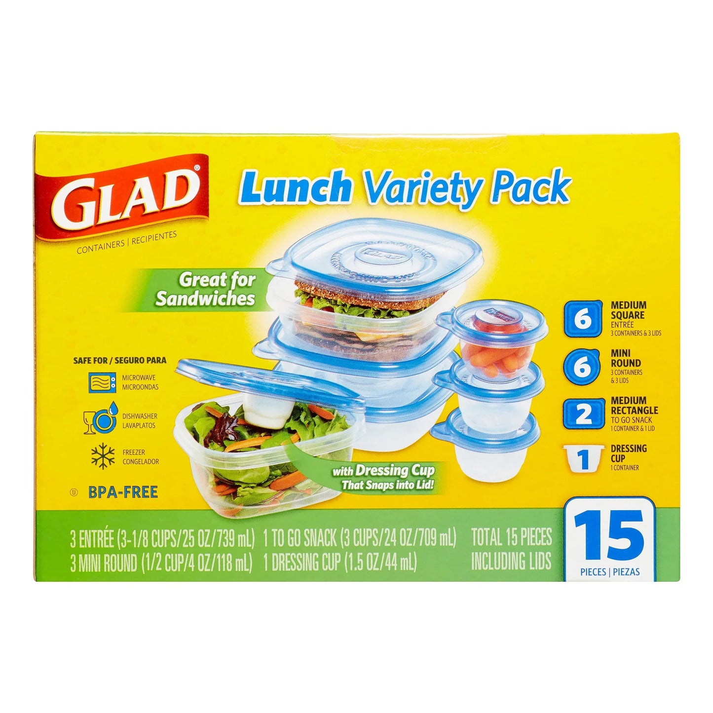 lad Food Storage Containers Variety Pack (15 ct)