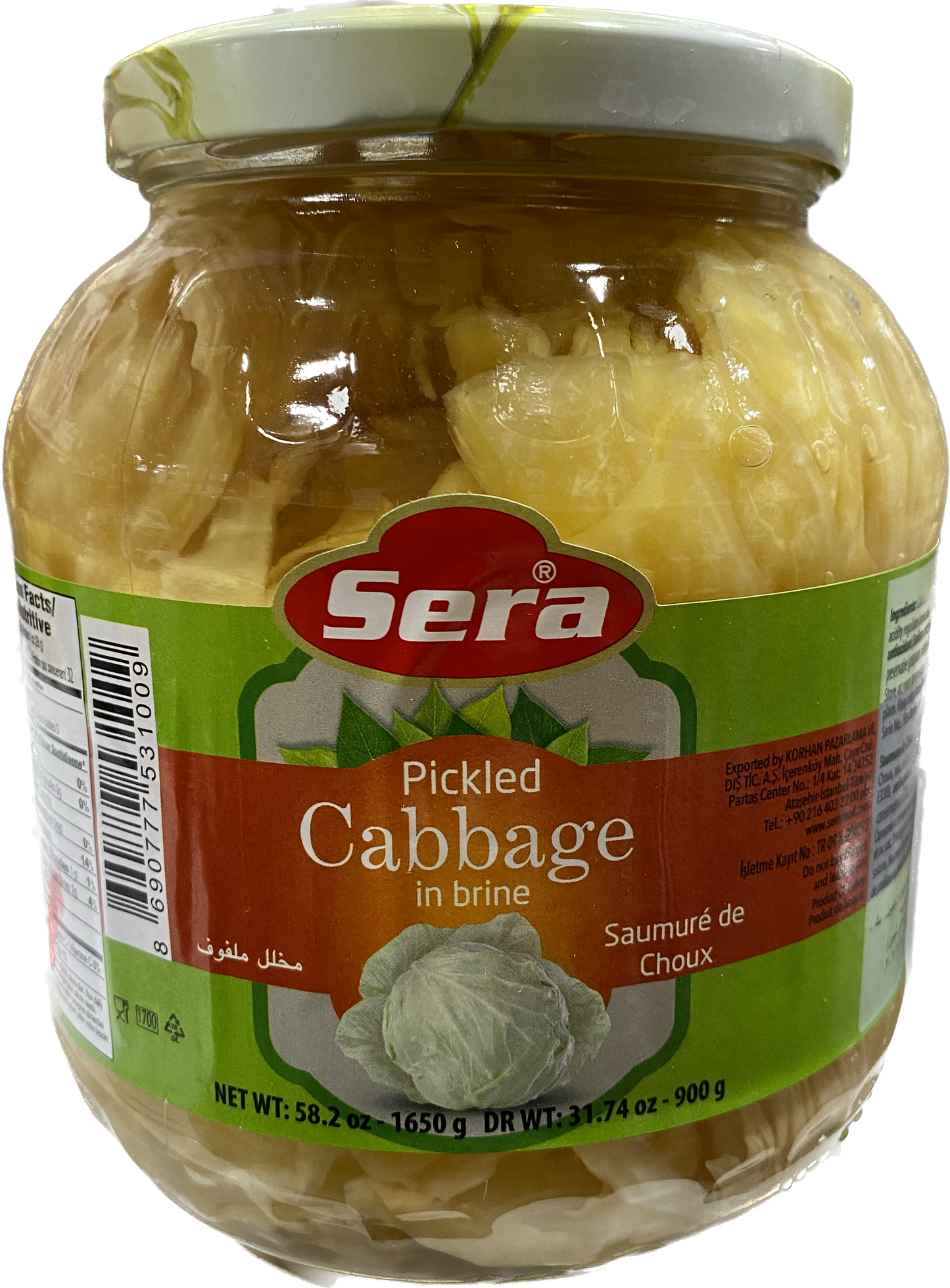 Sera Cabbage Leaves In Brine (1650g)
