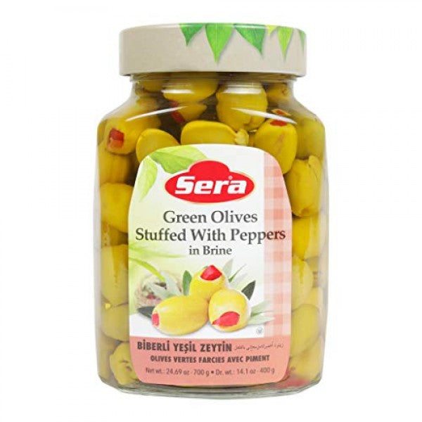 Sera Green Olives Stuffed With Red Peppers (700g)