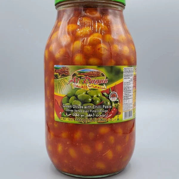 Al Dayaa Green Olives w/ Chili Paste (3 Liter)