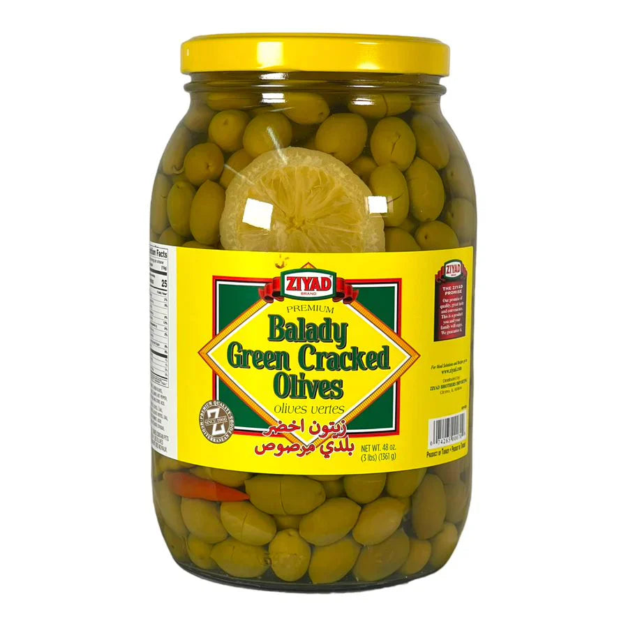 Ziyad Balady Green Cracked Olives (3 lbs)