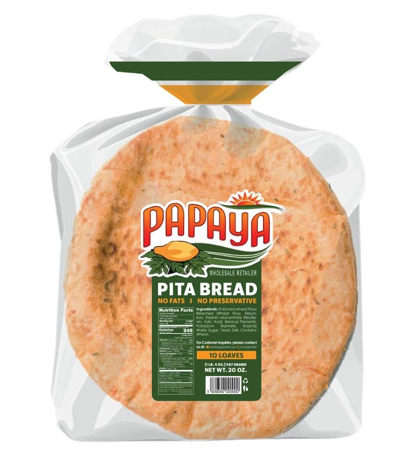 Papaya Pita Bread (10 loaves)