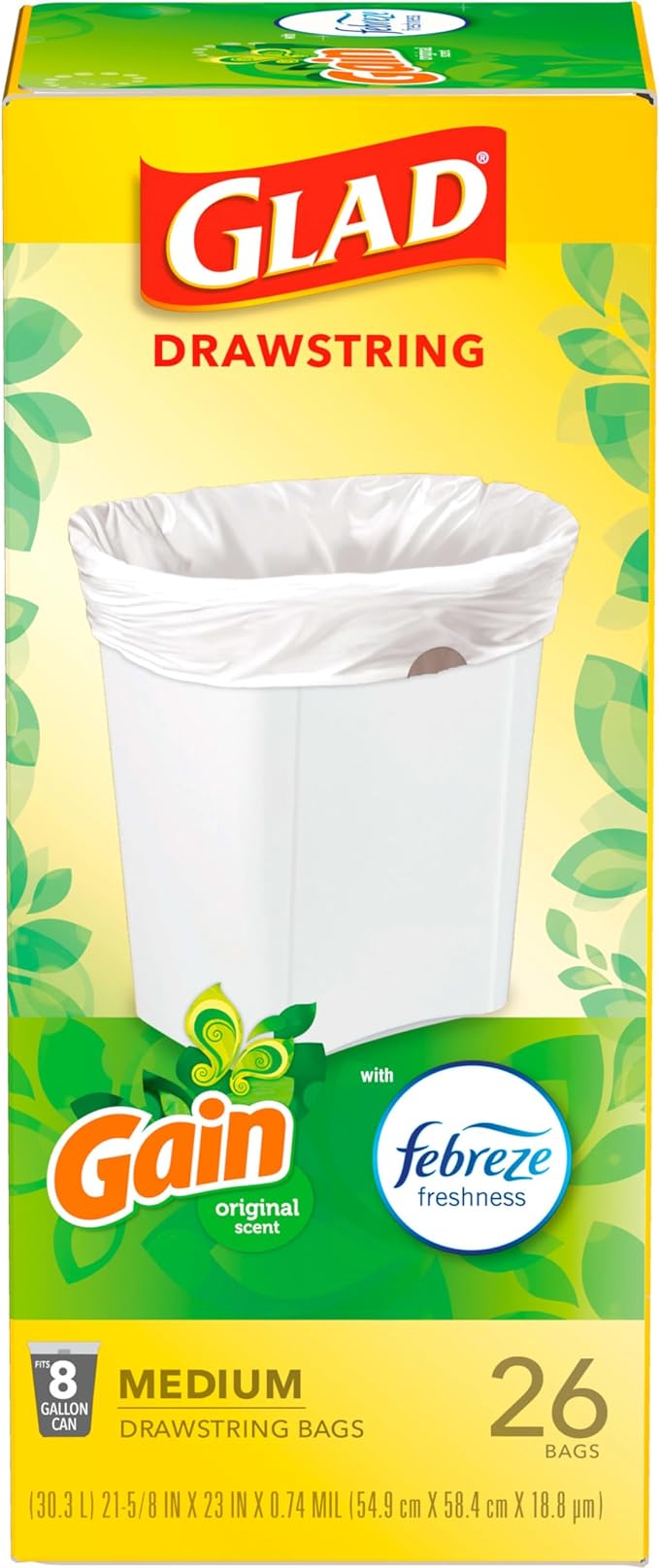 Glad Medium Drawstring Trash Bags (26 Bags)