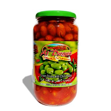 Al Dayaa Green Olives w/ Chili Paste (1000g)