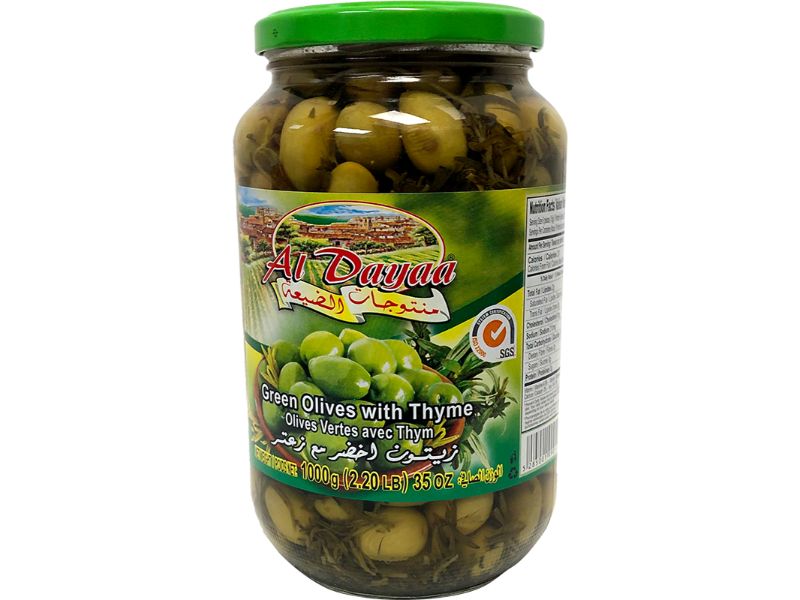 Al Dayaa Green Olives w/ Thyme (1000g)