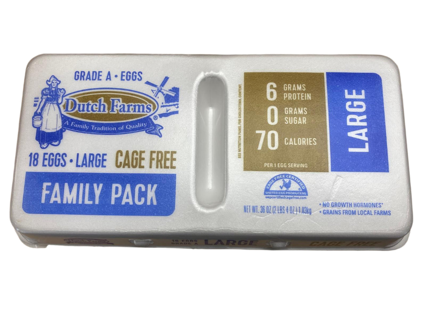 Dutch Farm Cage Free Large eggs  (18ct)