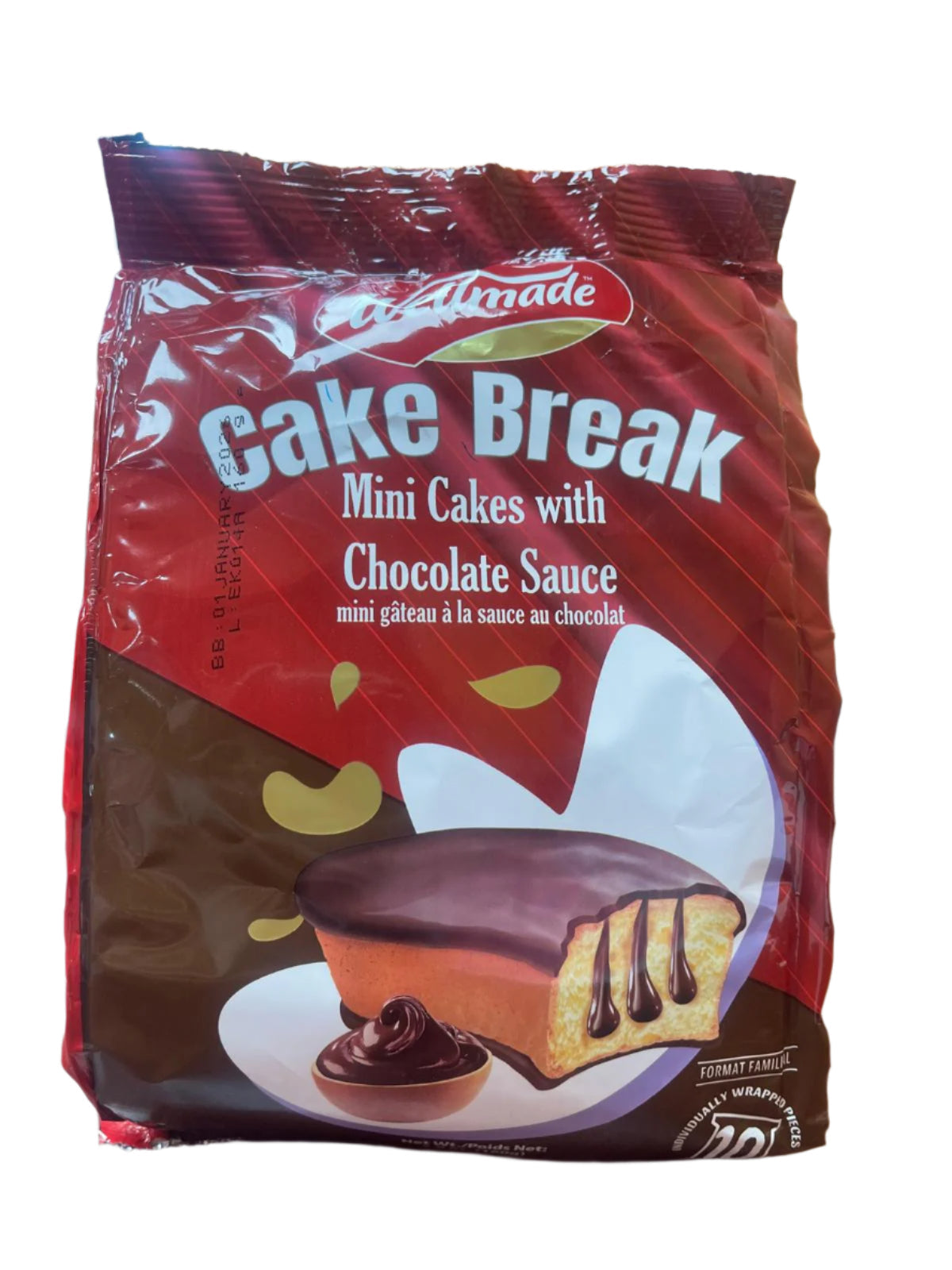 Wellmade Cake Break Mini Cakes W/ Chocolate Sauce (160g) (10 CT)