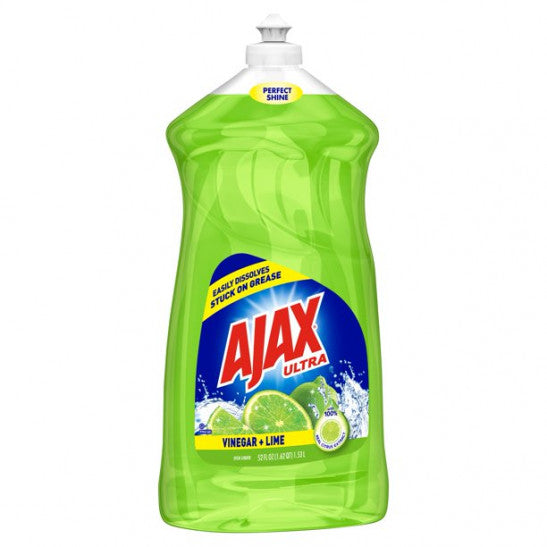 Ajax Ultra Dishwashing Liquid Dish Soap Vinegar with Lime Scent (52 oz)