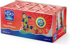 Nadec Milk Long Life Strawberry (18 x 125 ml)