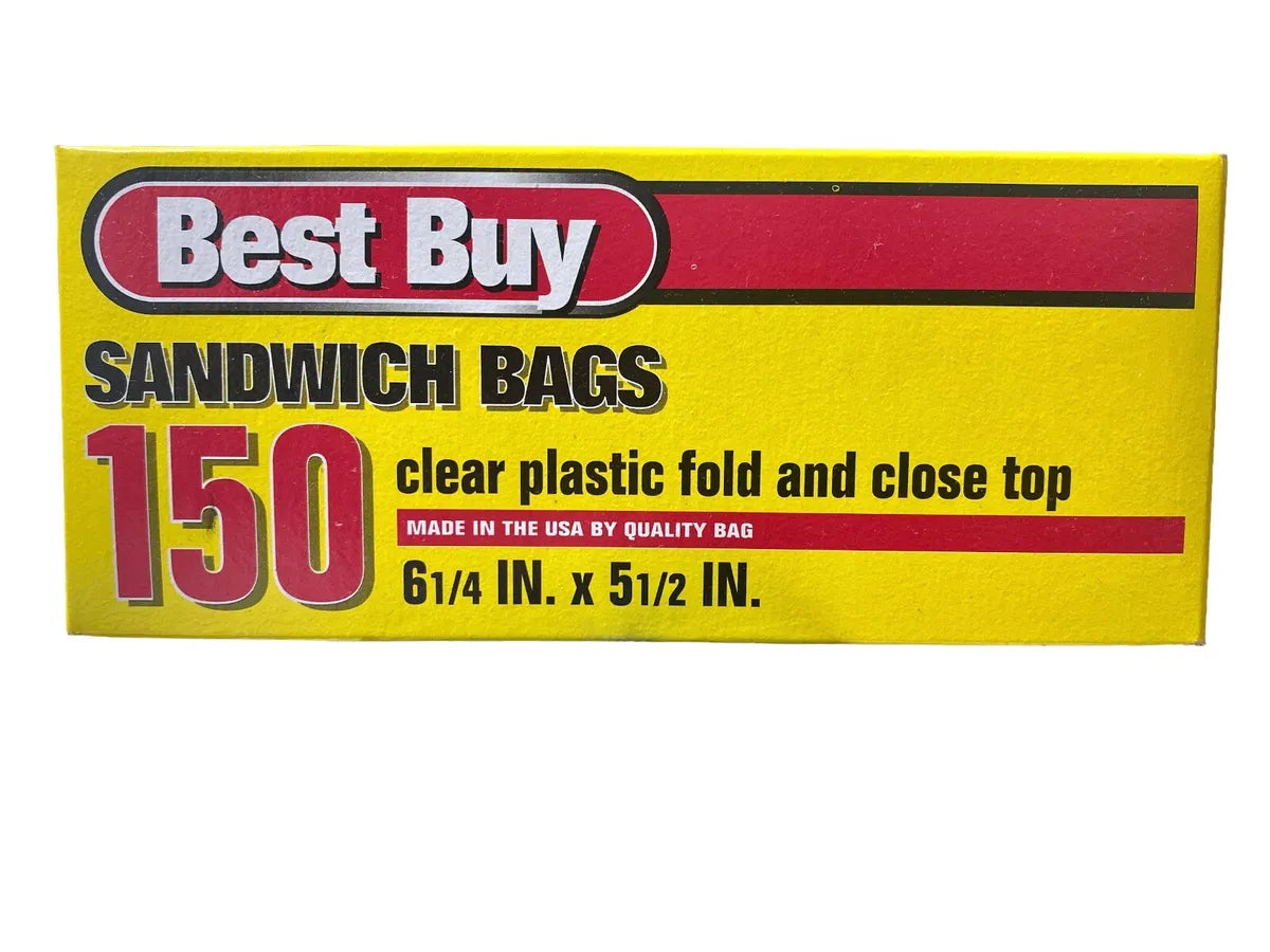 Best Buy Sandwich Bags 150 Clear Plastic Fold